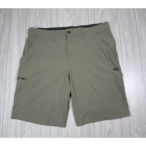 Outdoor Research Men's Hiking Cargo Shorts Khaki Size 38 Zip Pockets Quick Dry